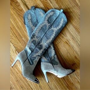Elegant Gray Stiletto Boots